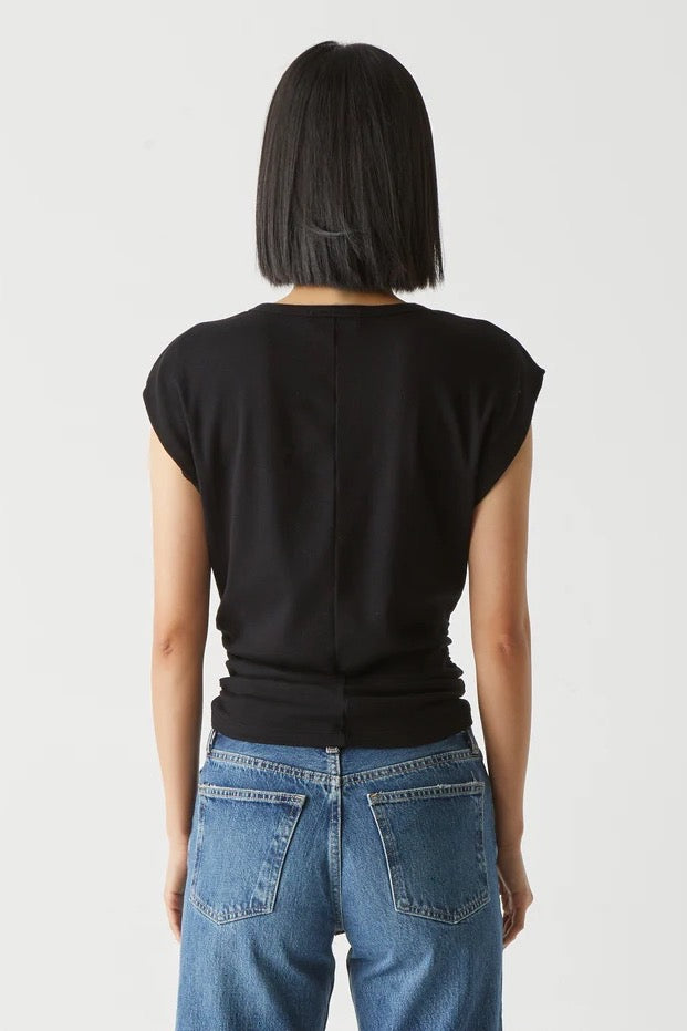 Joni Power Shoulder Tee Black