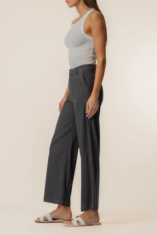 Topaz Linen Wide Leg Charcoal