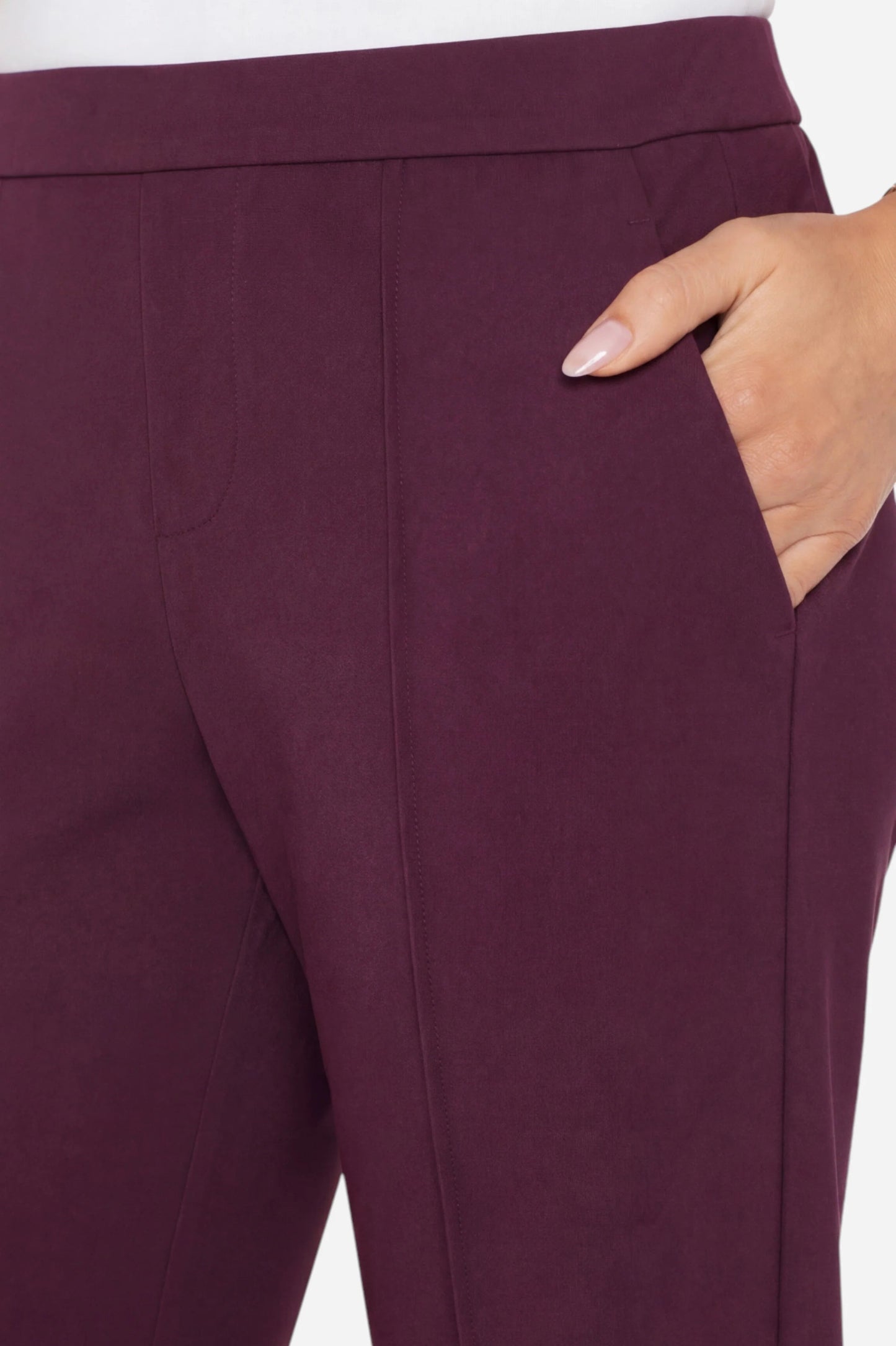Kayla Pull-On Wide Leg Trouser Dark Oxblood