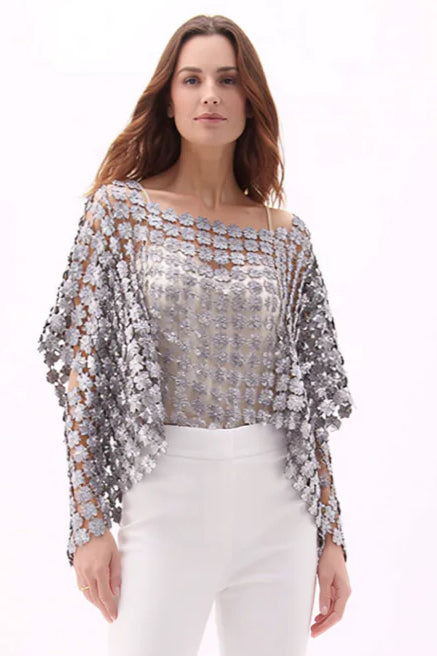 Lace Poncho Silver