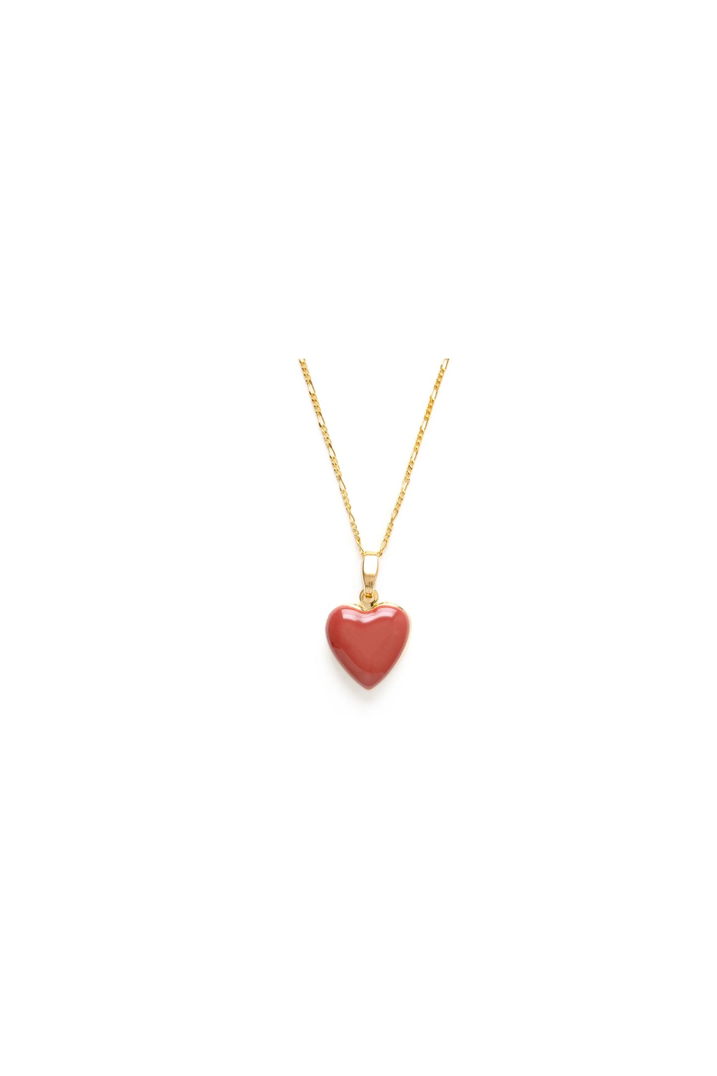 Large Enamel Heart Locket Canyon Red