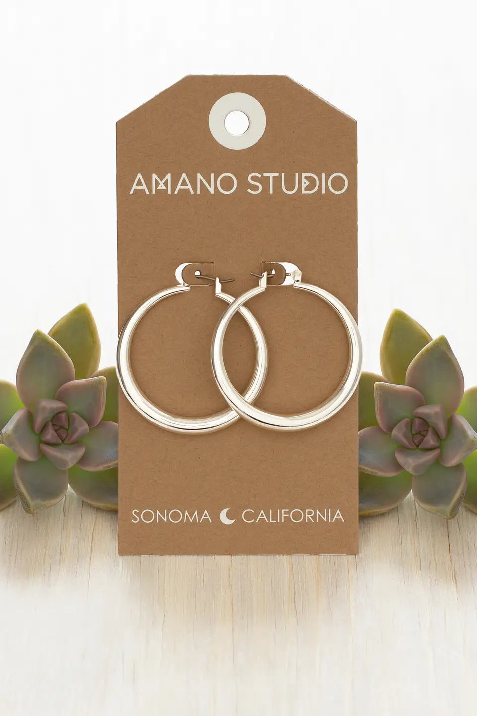 Large Maria Hoops Silver