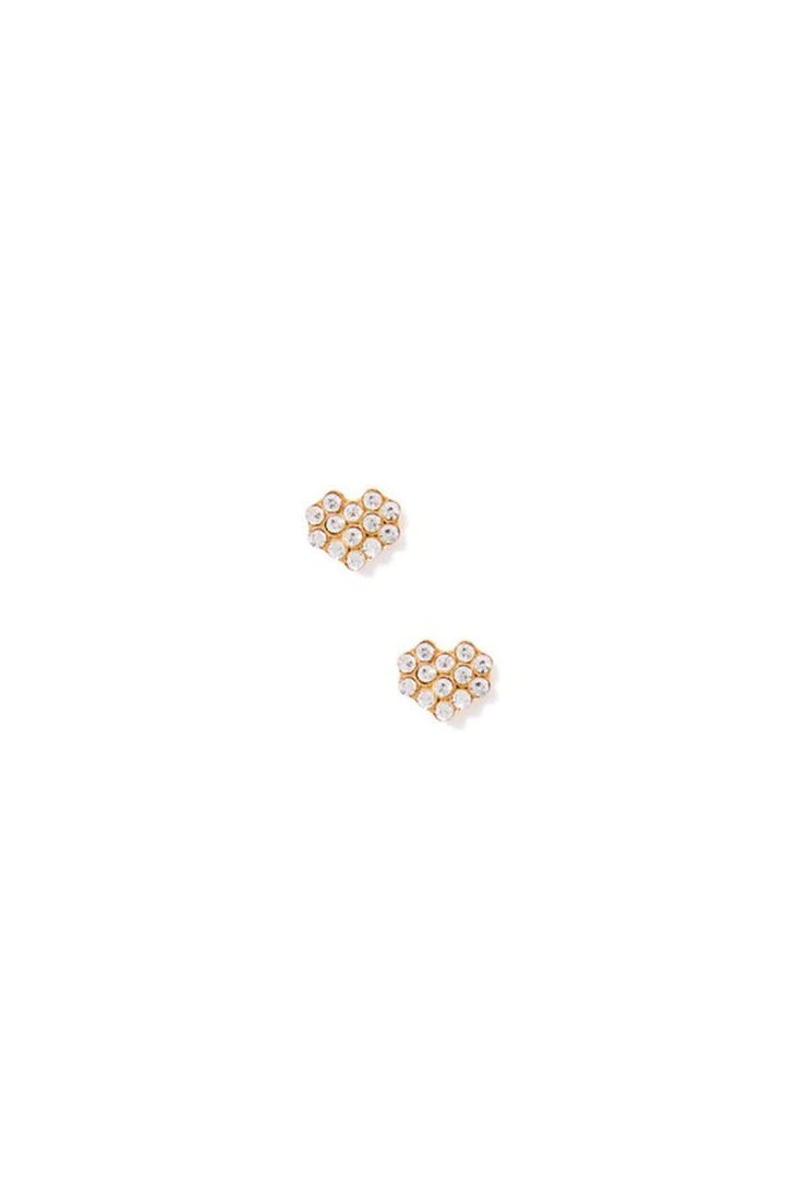 Leo Tiny Heart Screwback Studs Clear