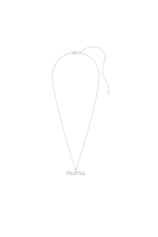 Love You Mama Pendant Necklace Silver
