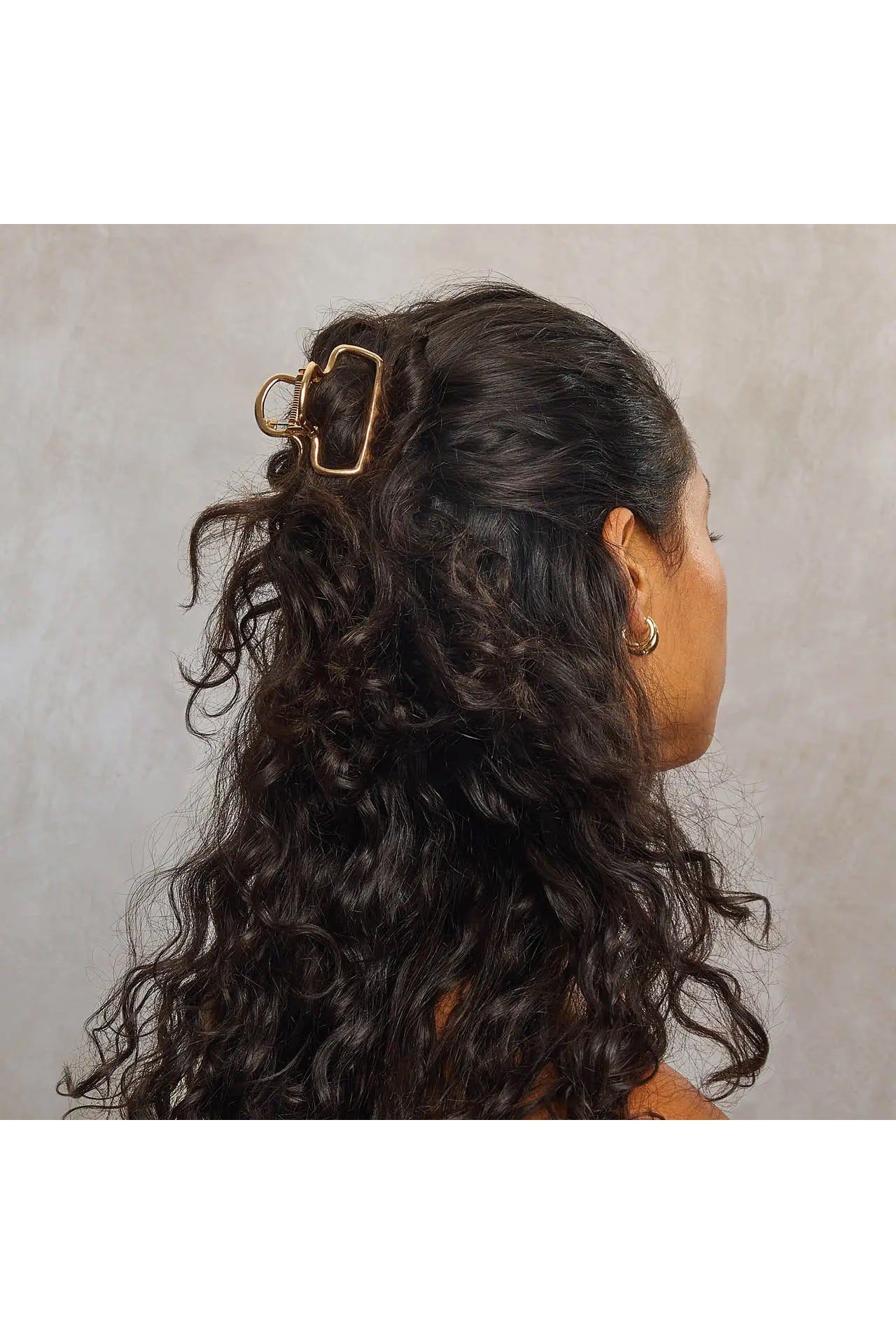 Gold Medium Metal Puffy Claw Clip