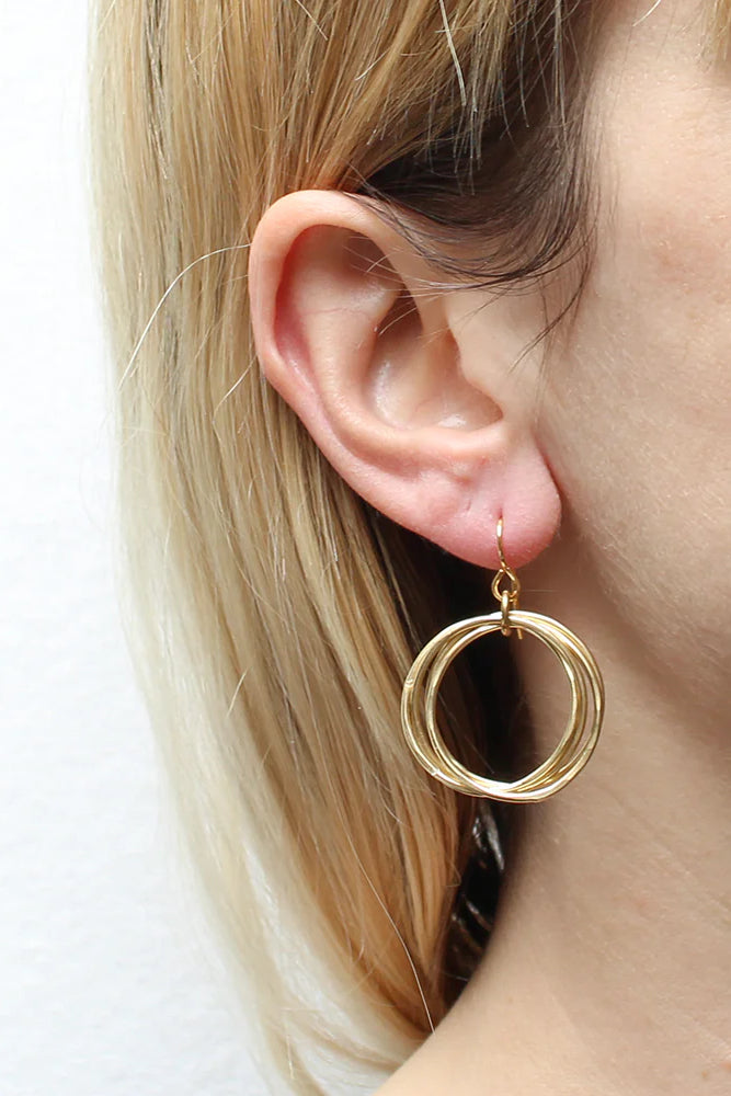 Medium Ring Bunch Earrings Brass