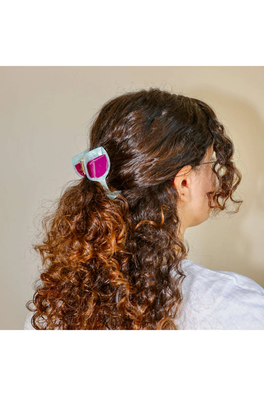 Midi Red Wine Glass Hair Claw