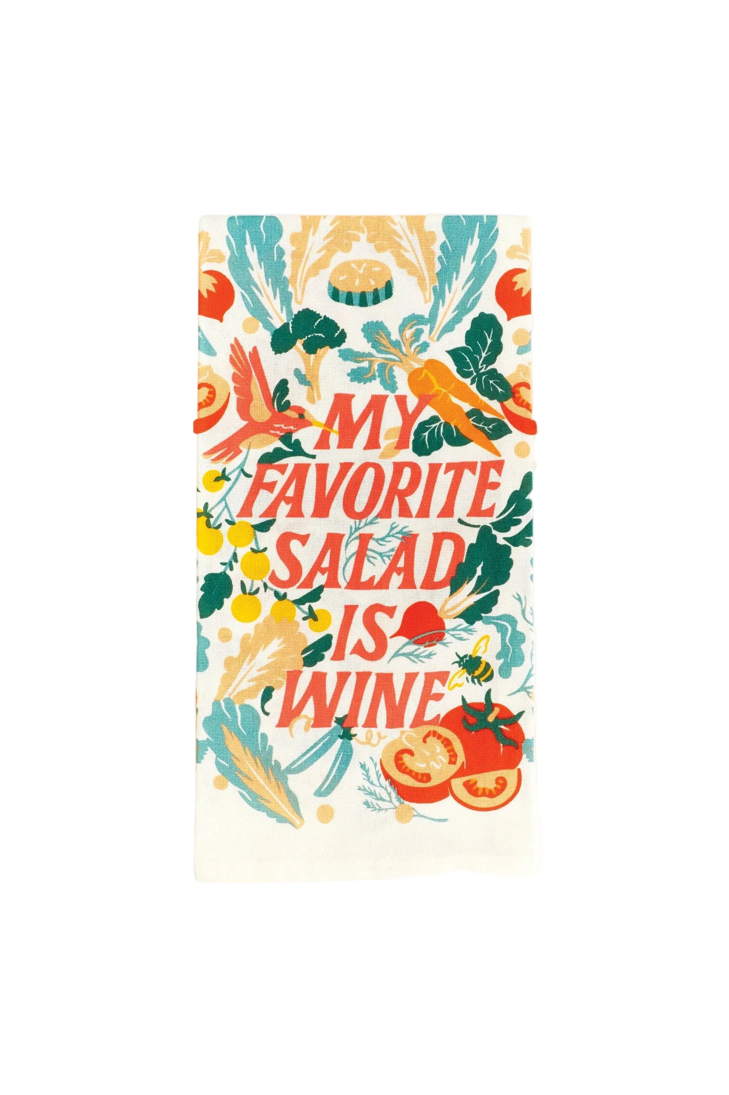 My Favorite Salad Is Wine Dish Towel