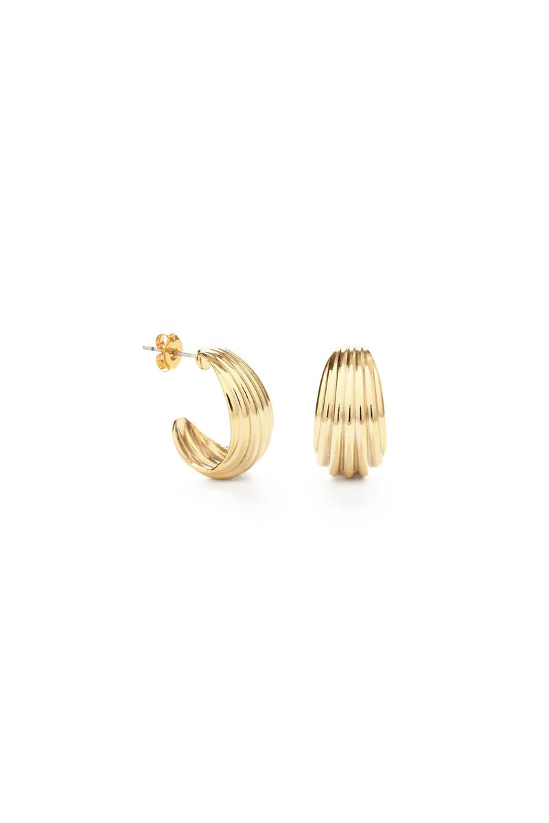 Vintage Ribbed Shell Hoop Earrings – SF Siren