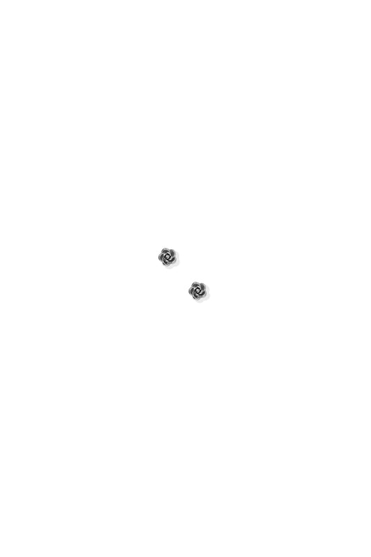 Rose Screwback Studs Silver