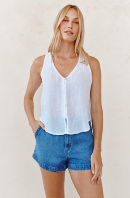 Sleeveless Pintuck V-Neck Top