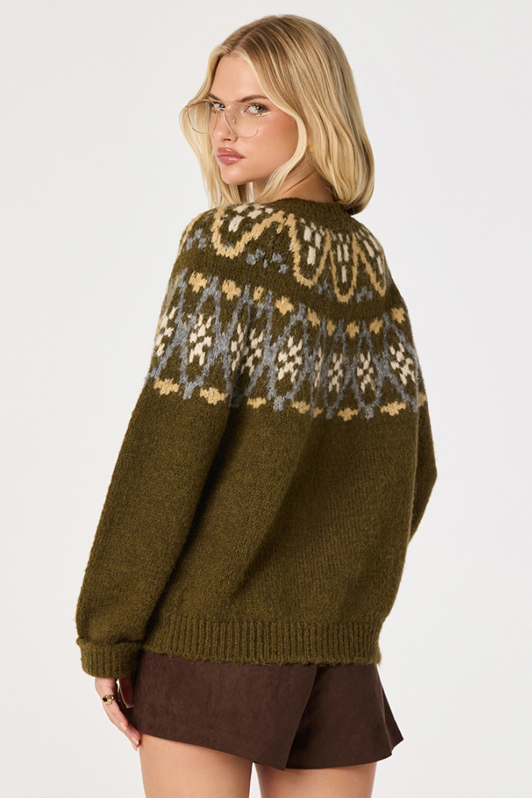 Irene Fair Isle Pattern Cardigan