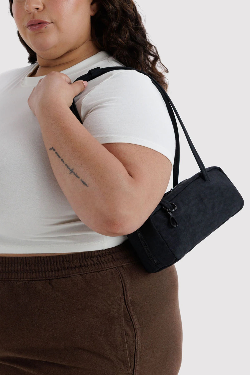 Small Nylon Bowler Bag Black