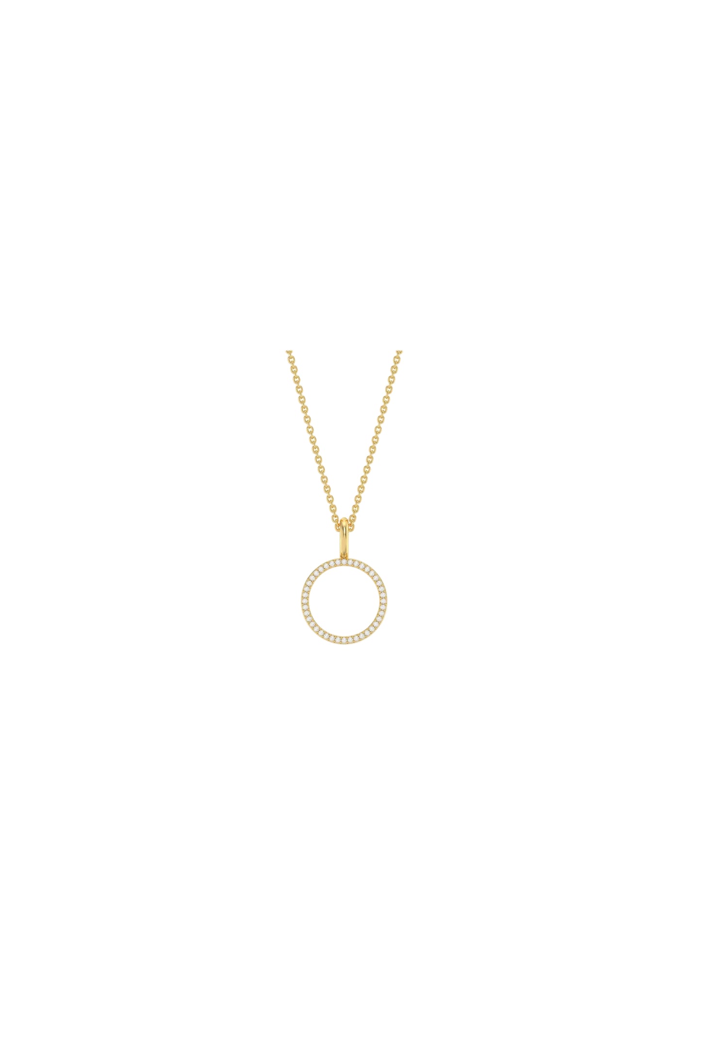 Standing O Pendant Necklace Gold