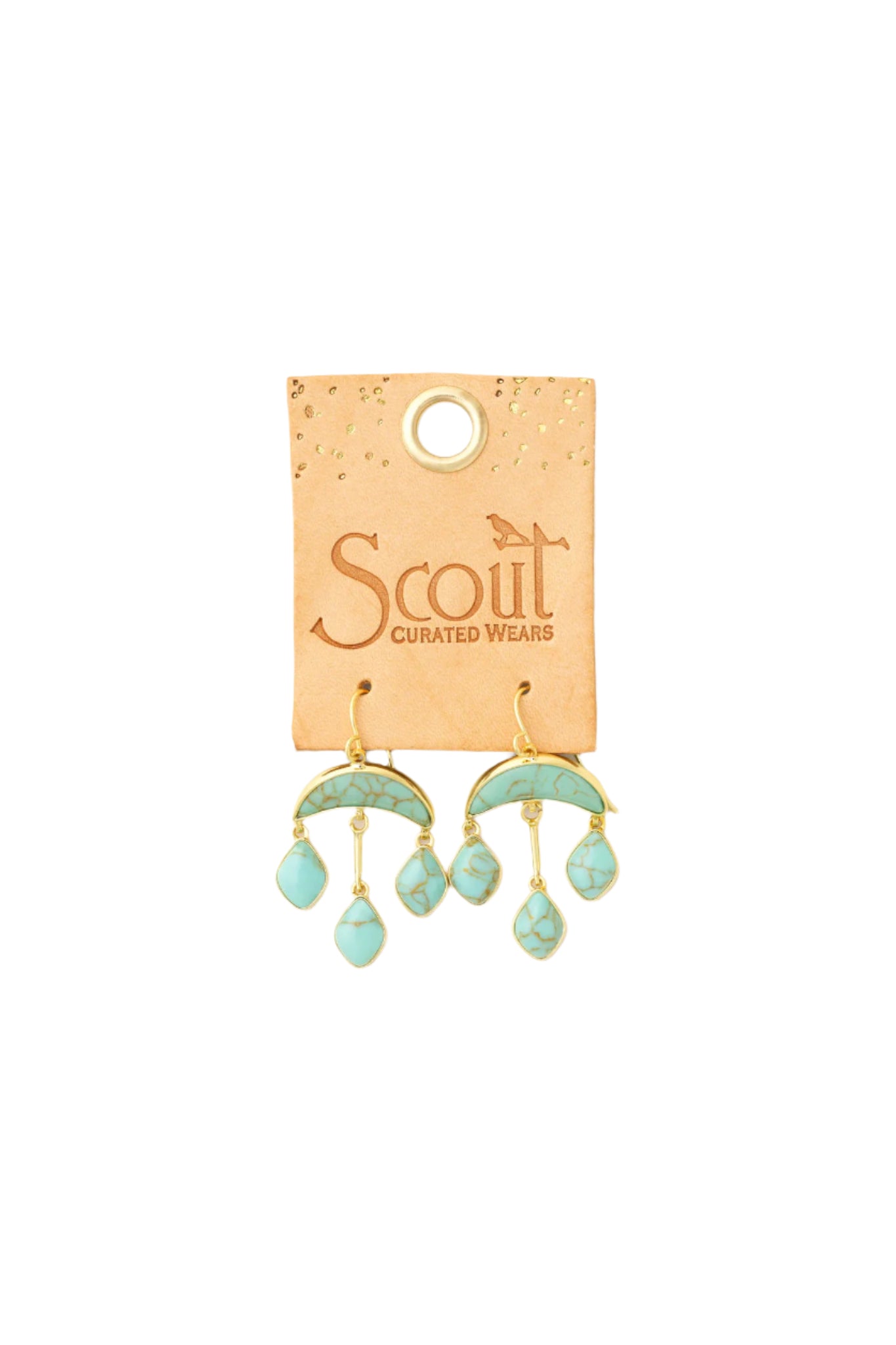 Stone Crescent Drop Earring Turquoise