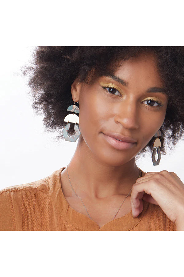 Stone Cutout Earring Aqua Terra