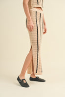Striped Crochet Long Skirt