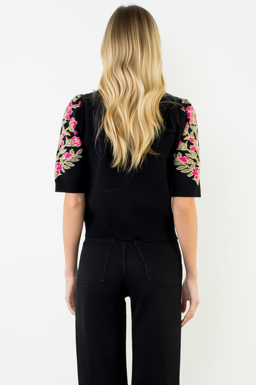 Pink Florals Pattern Sweater
