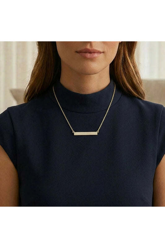 Tell Me Straight Pendant Necklace Gold