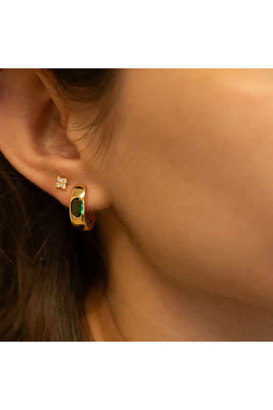 Tiny Crystal Flower Studs