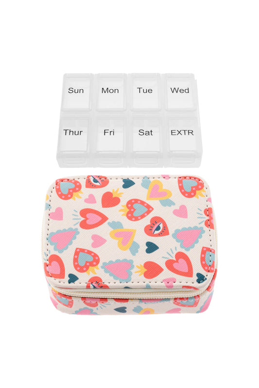 Travel Pill Case Heart