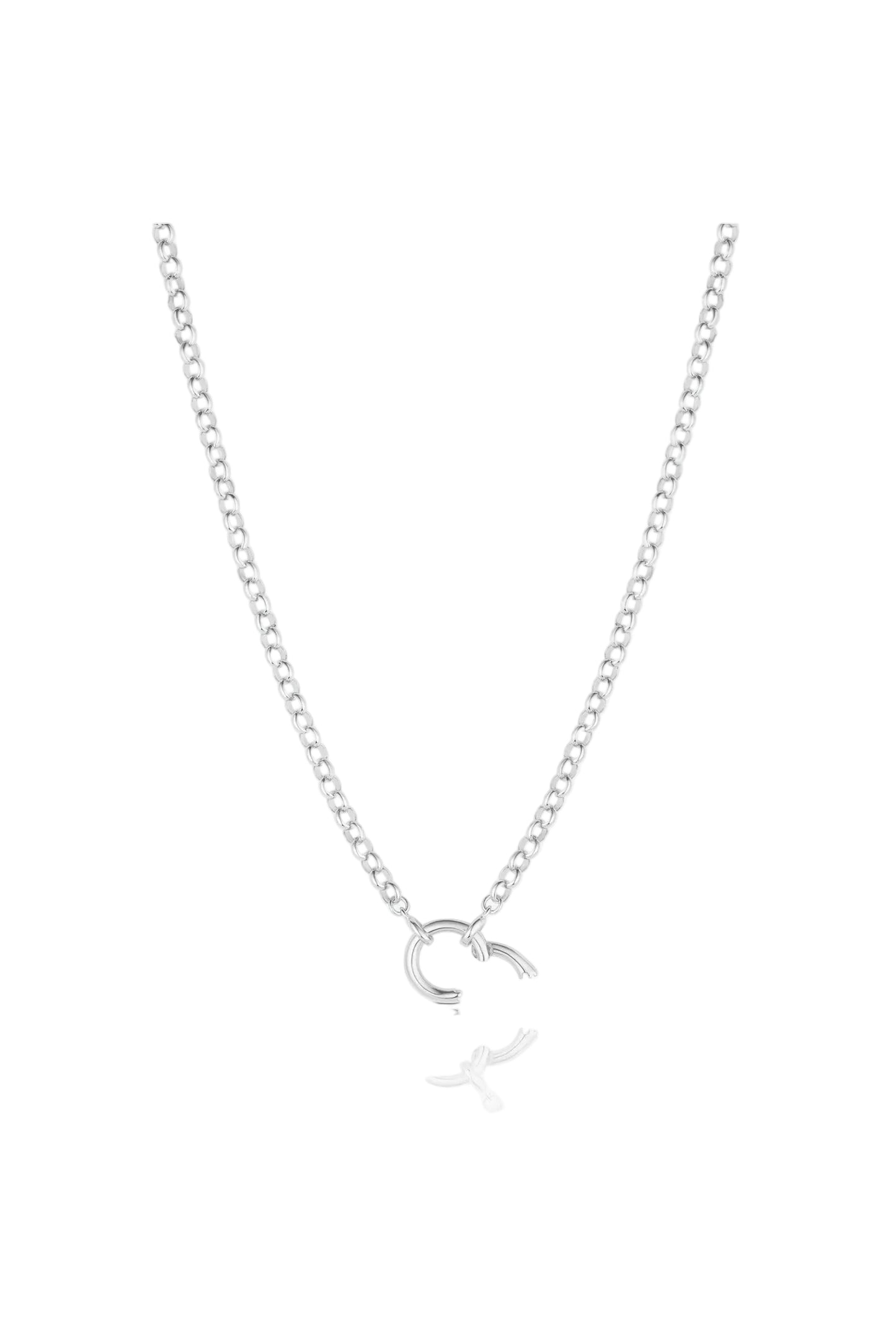 Vienna Rolo Charm Necklace Silver