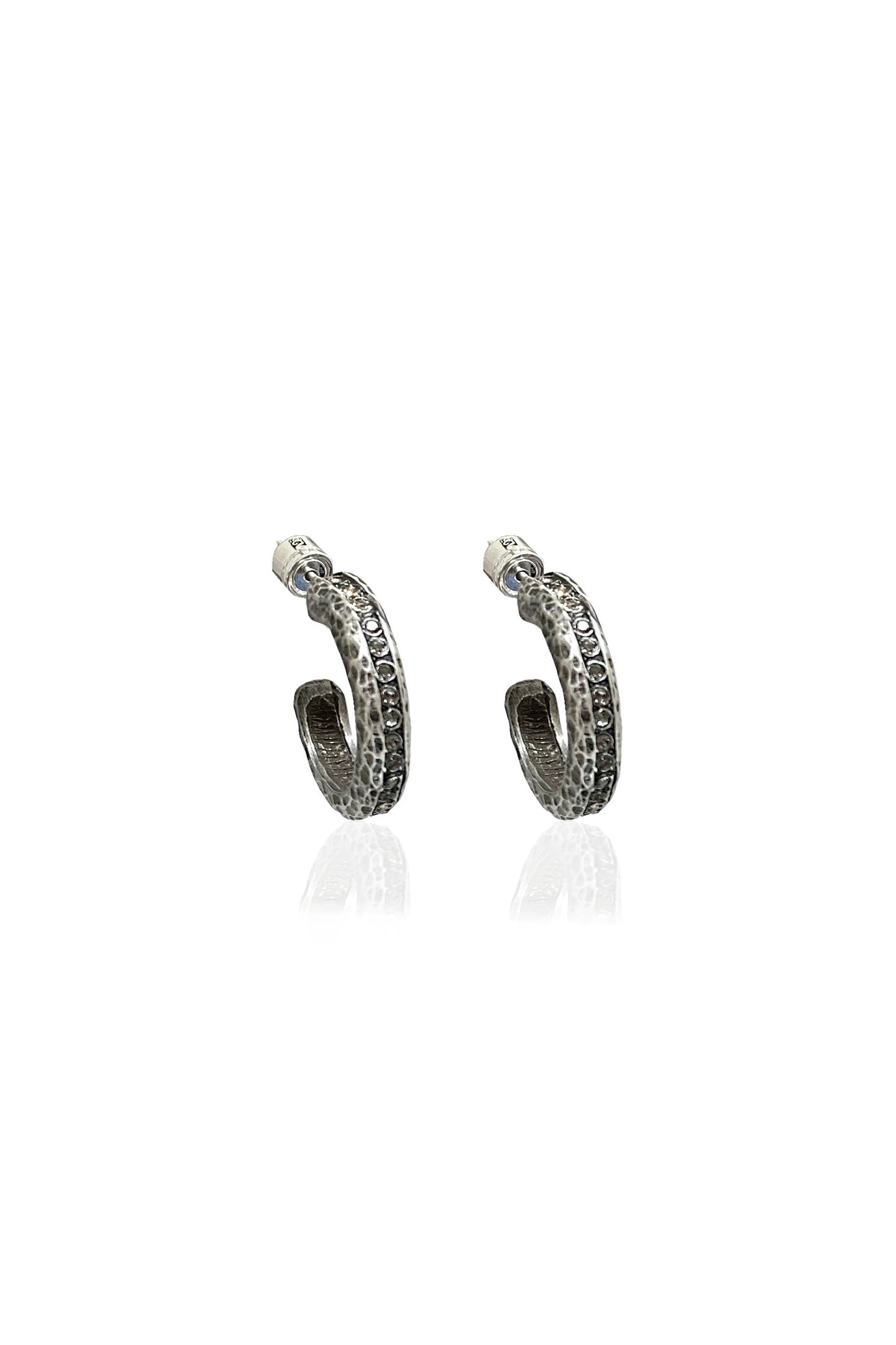 Vintage Silver Bastone Hoops