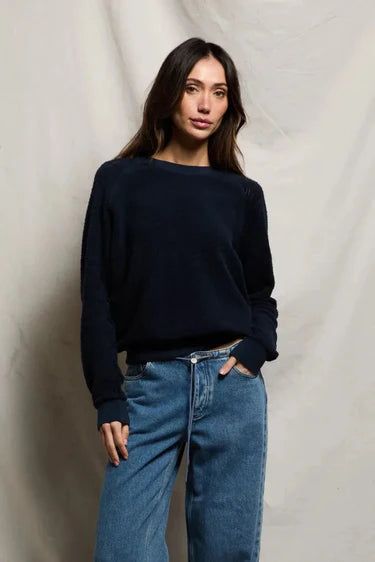 Ziggy Reverse Fleece Sweatshirt Navy