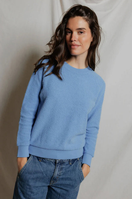 Ziggy Reverse Fleece Sweatshirt Pacific Blue
