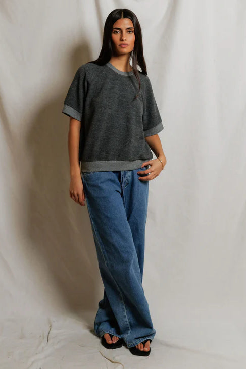 Ziggy Short Sleeve Sweatshirt Dark Heather Grey