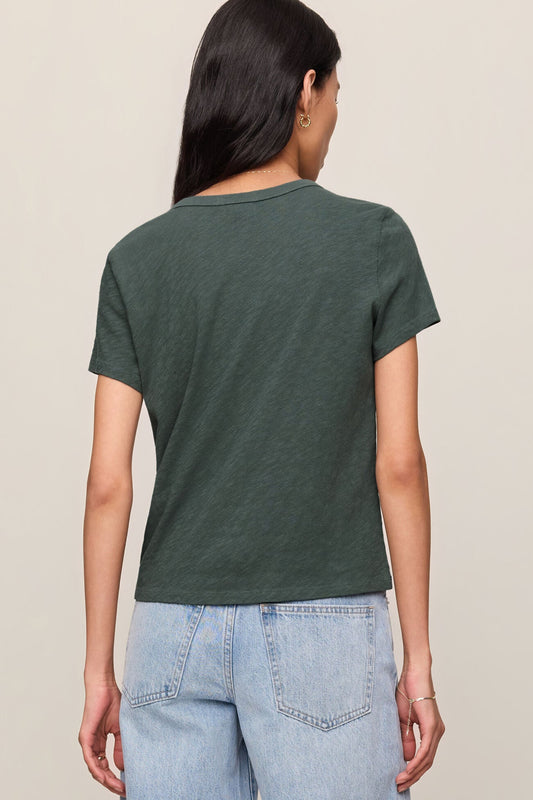 Junie Slub Tee Shirt Emerald Cove