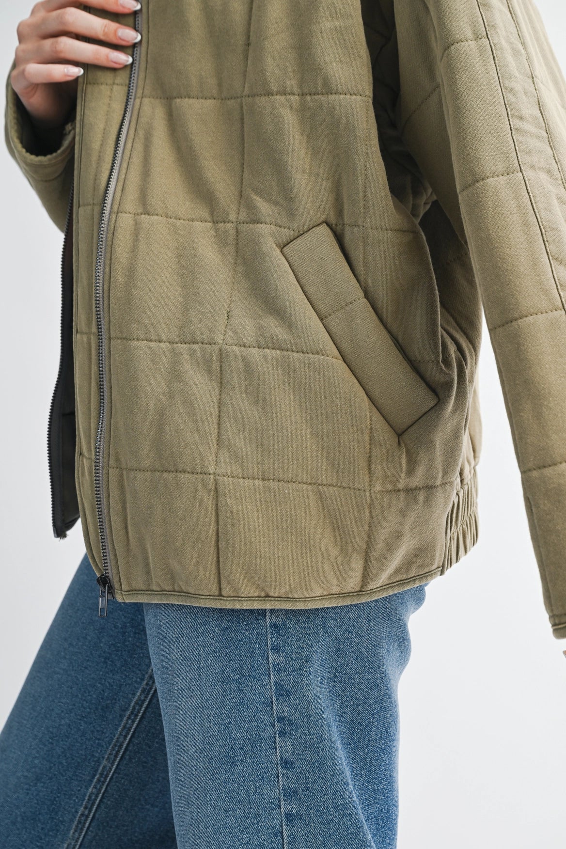 Dixie Oversize Quilted Jacket Olive