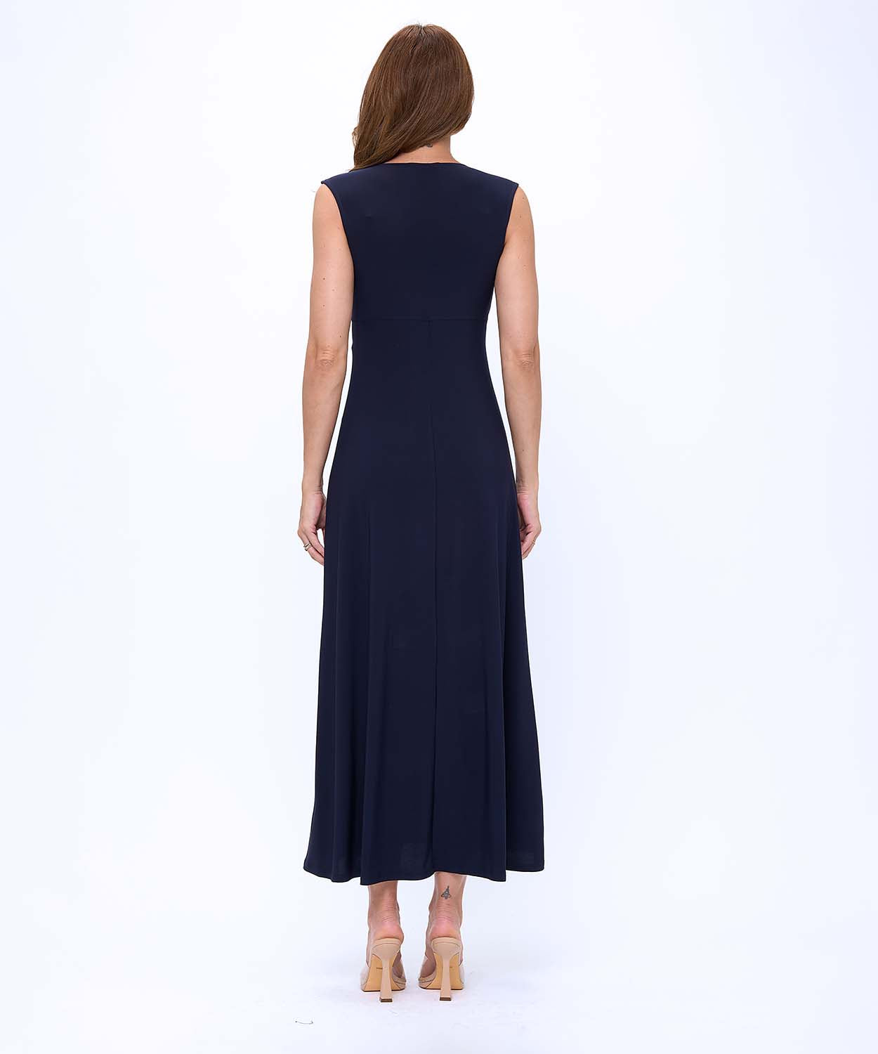 Crossover V-Neck Maxi Dress