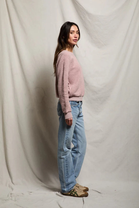 Ziggy Reverse Fleece Sweatshirt Mauve