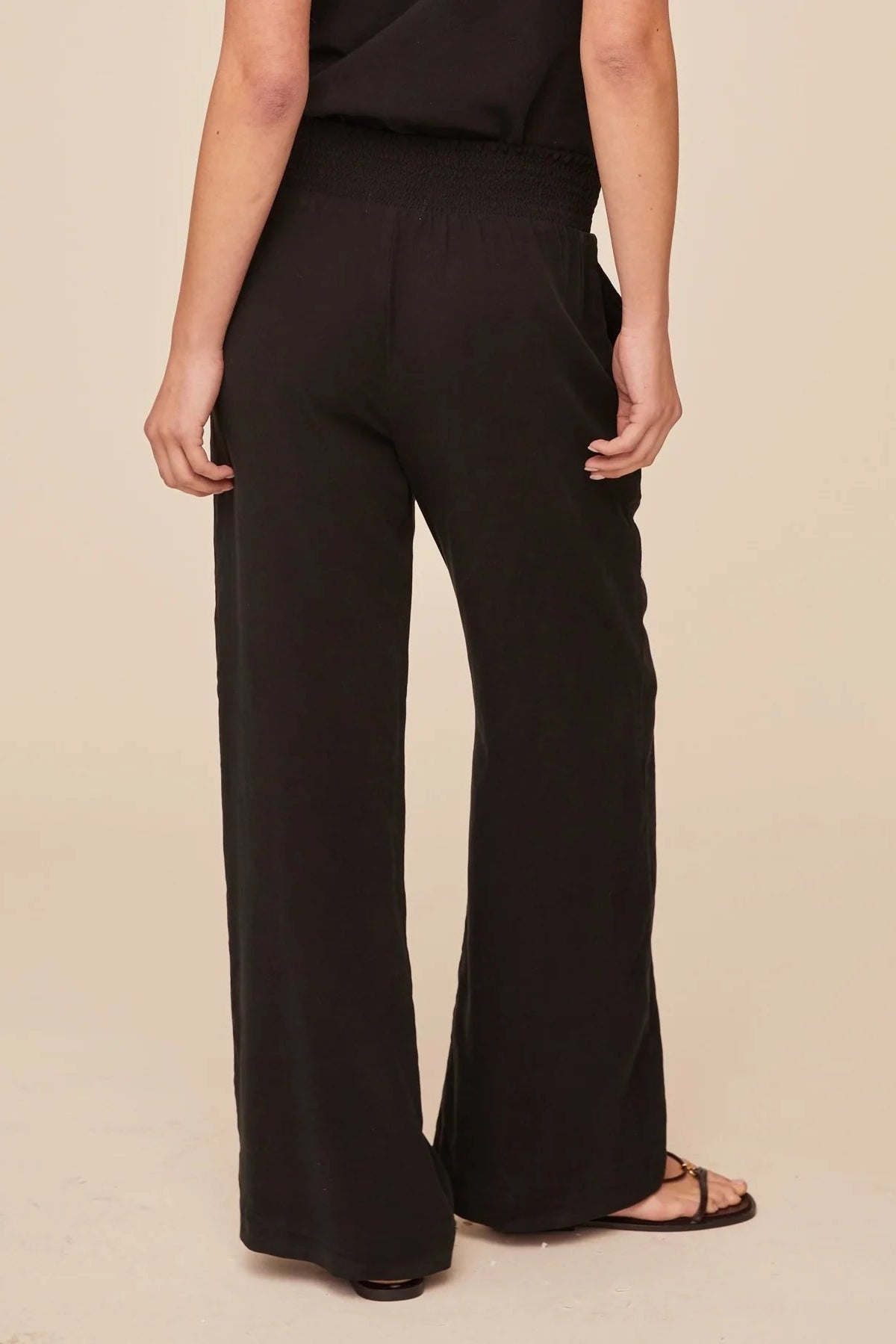 Smocked Waist Wide Leg