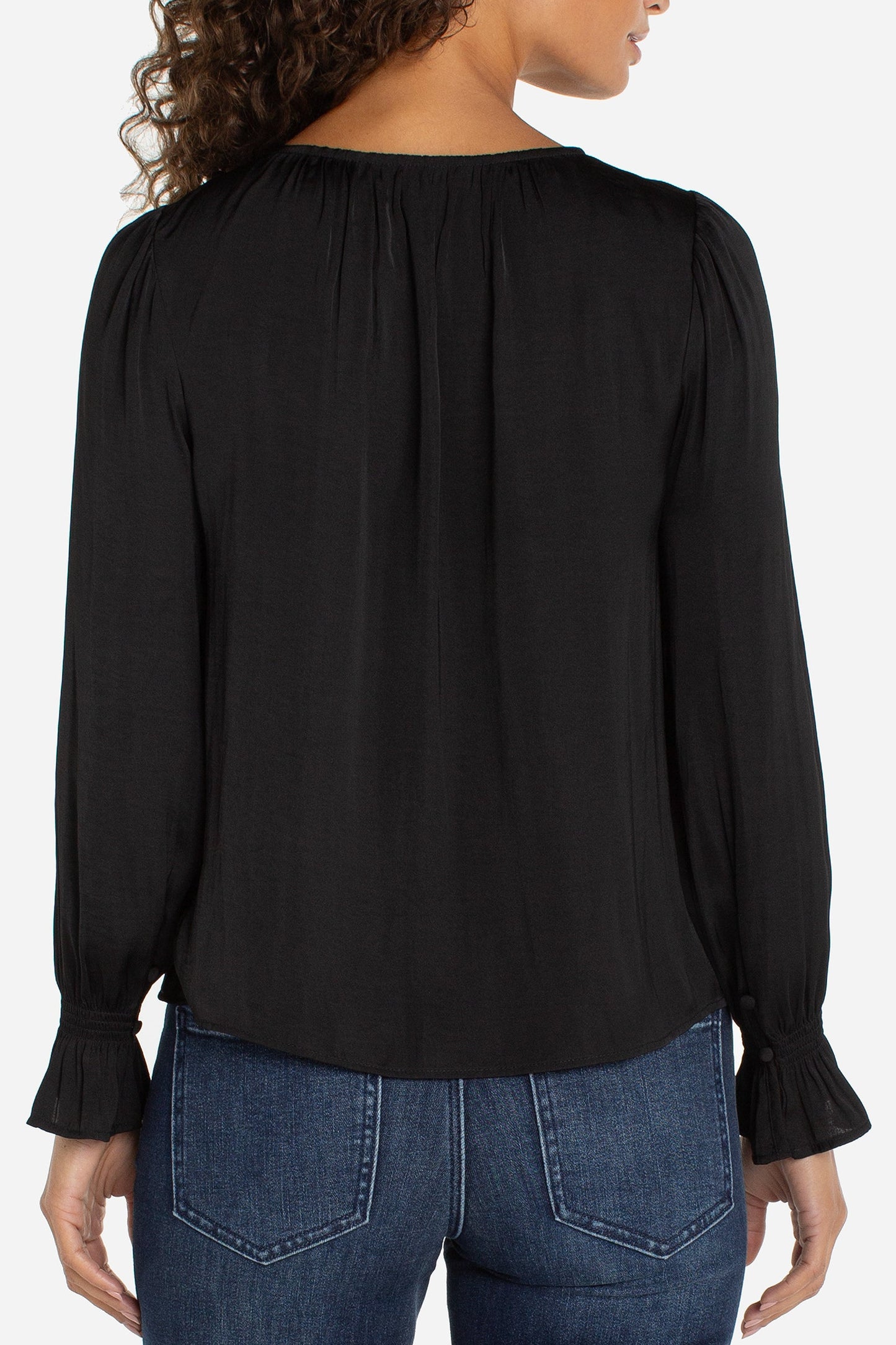 Smocked Button Front Blouse