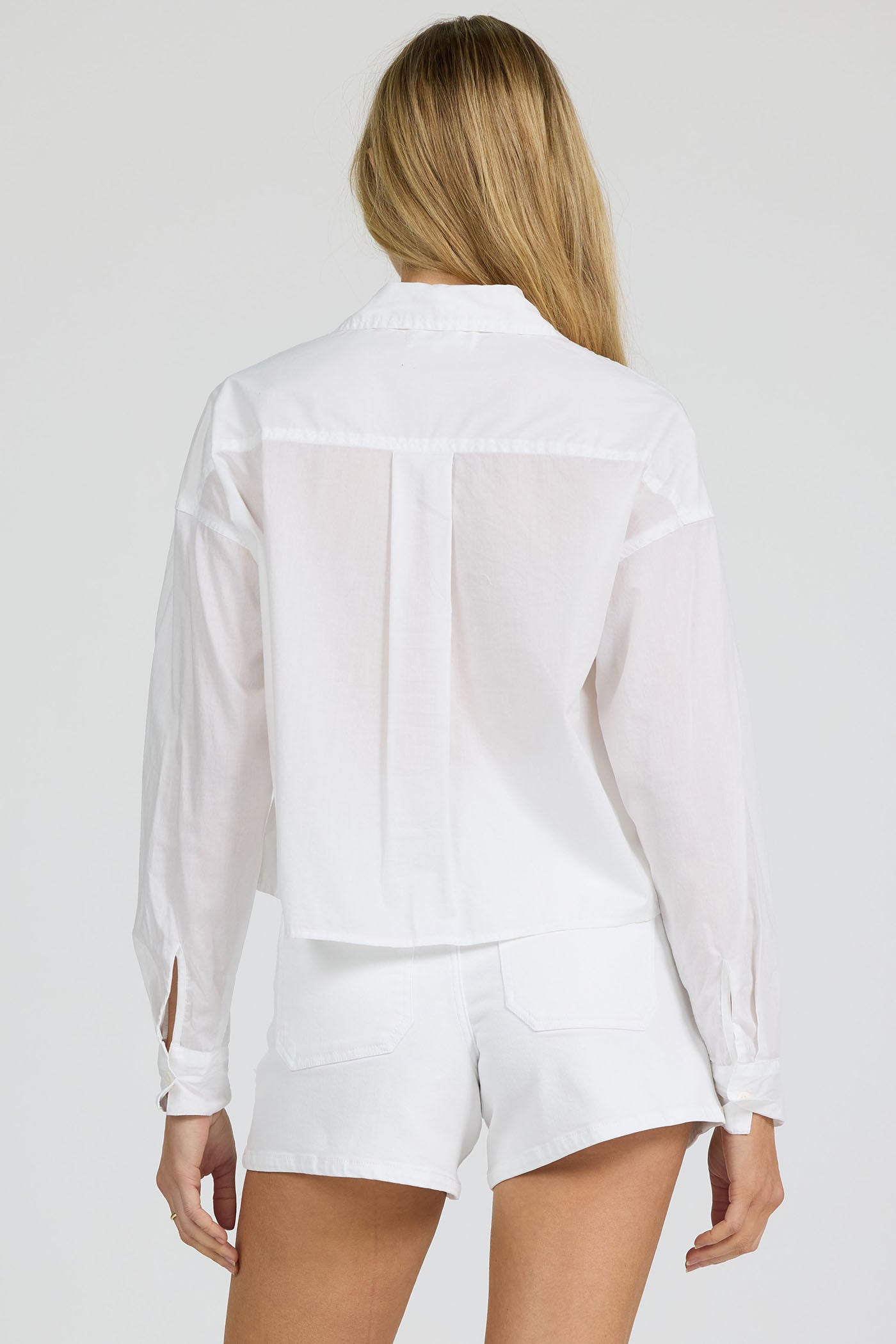 Adrianna Cropped Button Down White