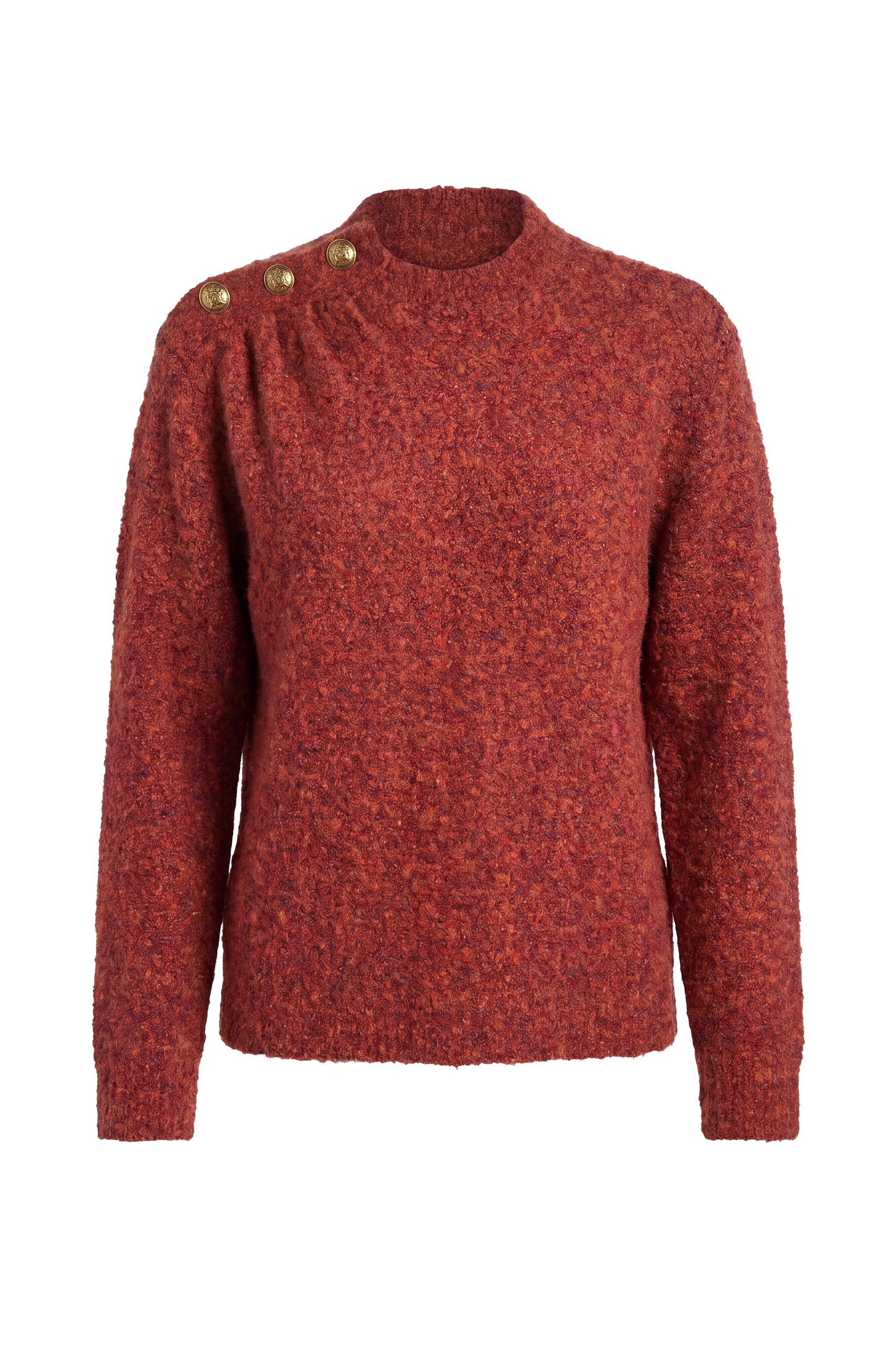 Mock Neck Sweater with Button Detail