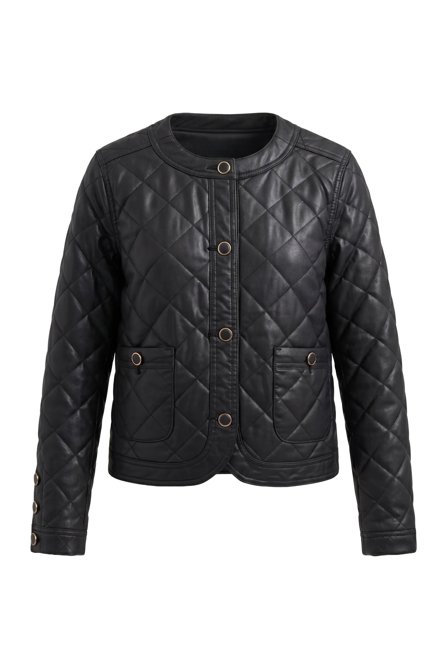 Quilted Collarless Jacket