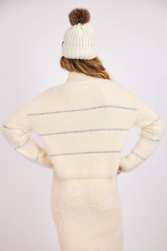 Martini Metallic Stripe Turtleneck