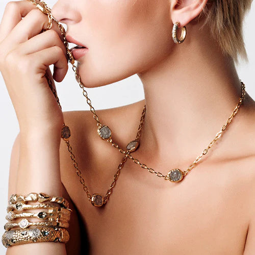 Small Gold Hammered Hoops