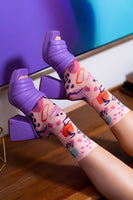 Abstract Faces Ankle Sock