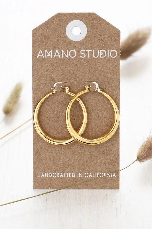 Large Maria Hoops Gold