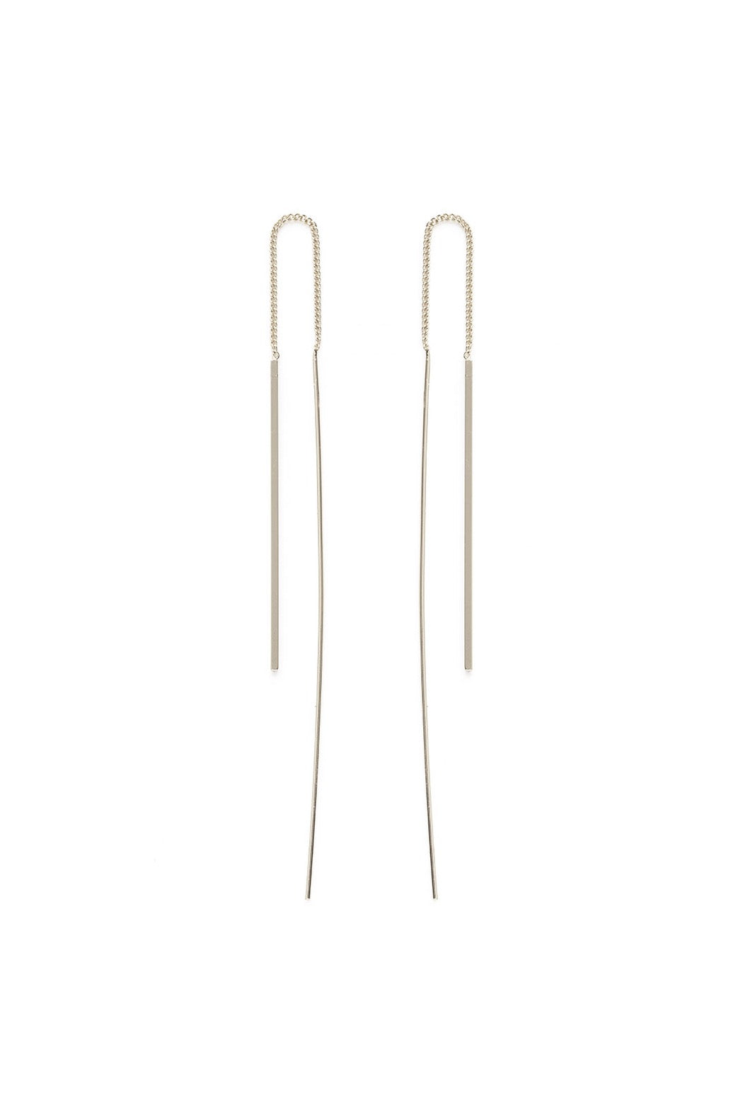 Silver Needle and Thread Earrings