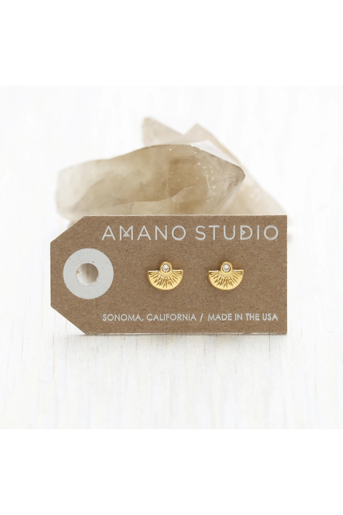Sunset Stud Earrings Crystal