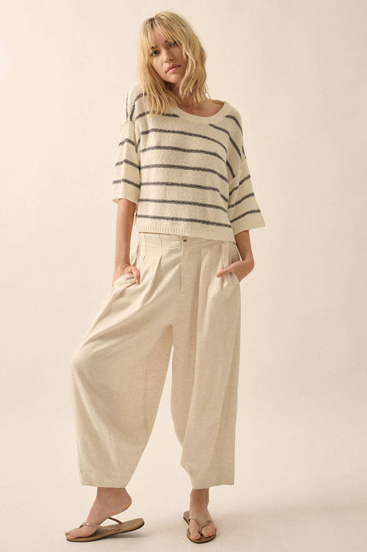 Striped Boat Neck Sweater
