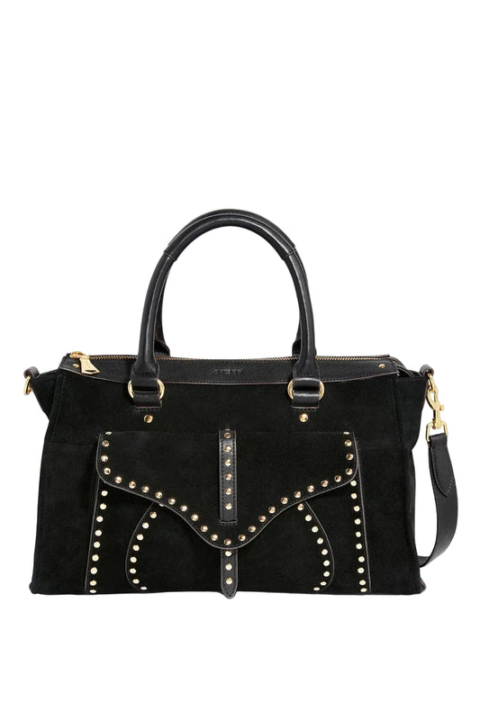 Amour Satchel Black Suede