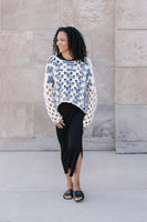 Lenora Recycled Denim and Knit Sweater