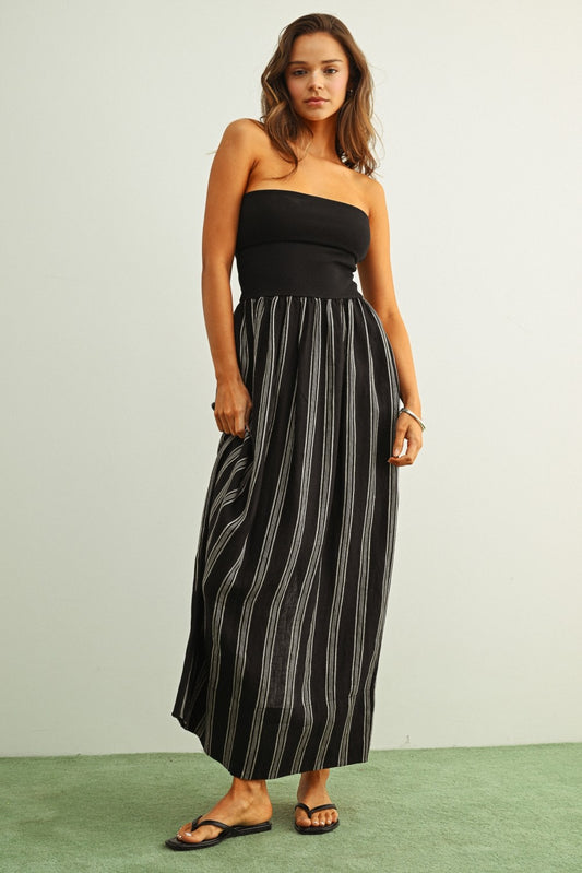 Tube Knit To Woven Dress