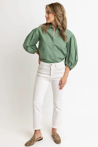 Solid Poplin Button Up
